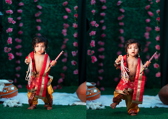 Celebrate Krishna Janmashtami with a Little Krishna-Themed Baby Shoot by Photography Adda!
